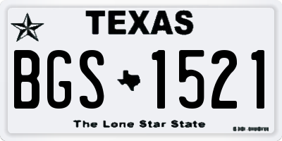 TX license plate BGS1521