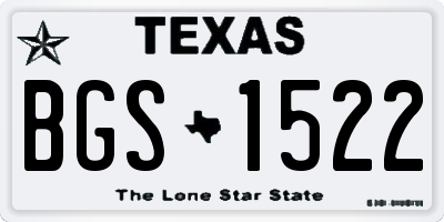 TX license plate BGS1522
