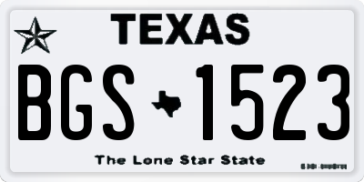 TX license plate BGS1523