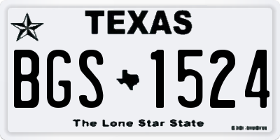 TX license plate BGS1524