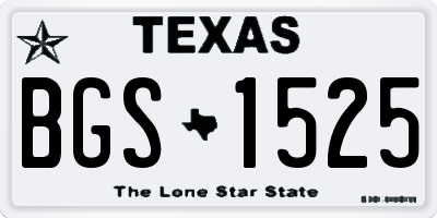 TX license plate BGS1525