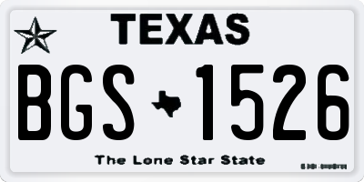 TX license plate BGS1526