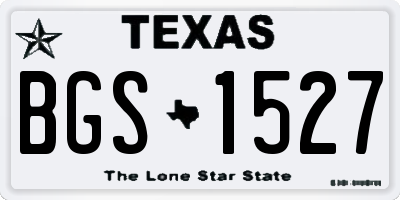 TX license plate BGS1527