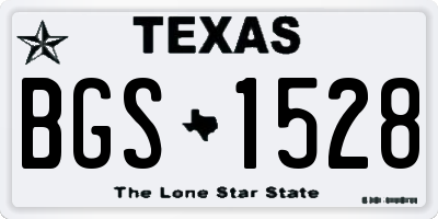 TX license plate BGS1528