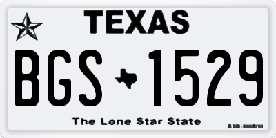 TX license plate BGS1529