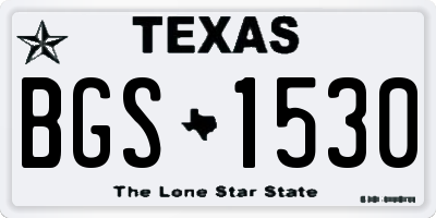 TX license plate BGS1530