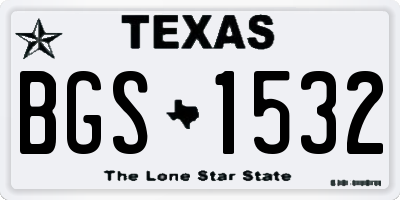 TX license plate BGS1532
