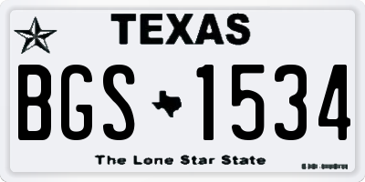 TX license plate BGS1534