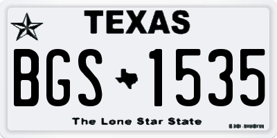 TX license plate BGS1535