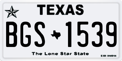 TX license plate BGS1539