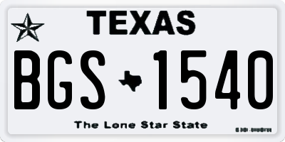 TX license plate BGS1540