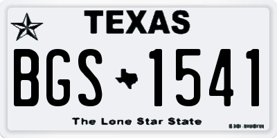 TX license plate BGS1541