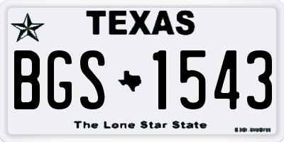 TX license plate BGS1543