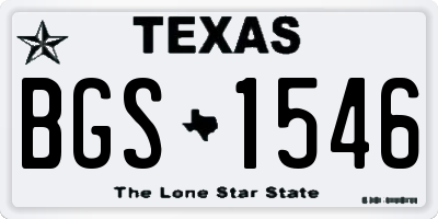 TX license plate BGS1546