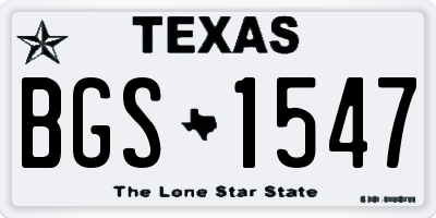TX license plate BGS1547