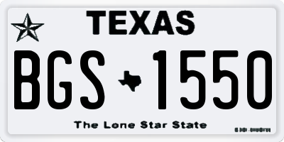 TX license plate BGS1550