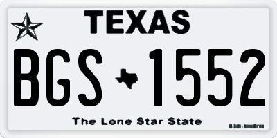 TX license plate BGS1552