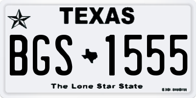 TX license plate BGS1555