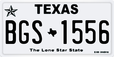 TX license plate BGS1556