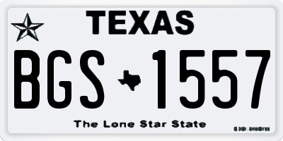 TX license plate BGS1557