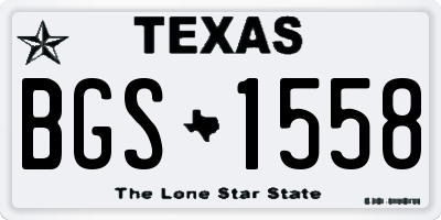 TX license plate BGS1558