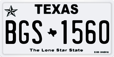 TX license plate BGS1560
