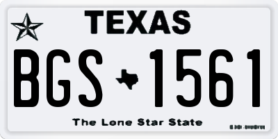 TX license plate BGS1561