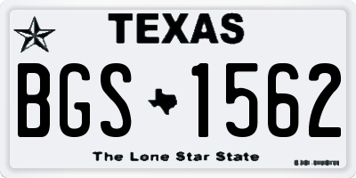 TX license plate BGS1562