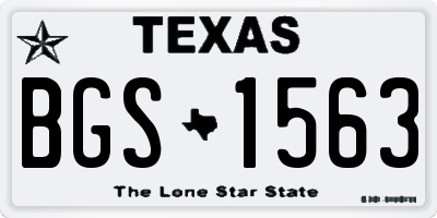 TX license plate BGS1563
