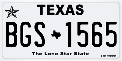TX license plate BGS1565