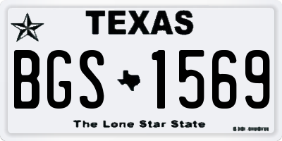 TX license plate BGS1569