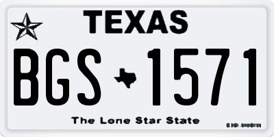 TX license plate BGS1571