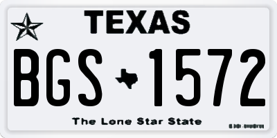 TX license plate BGS1572