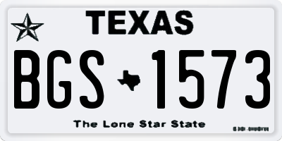TX license plate BGS1573