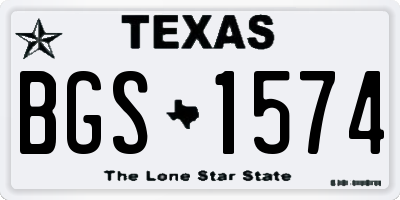 TX license plate BGS1574