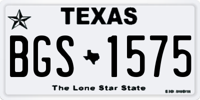 TX license plate BGS1575