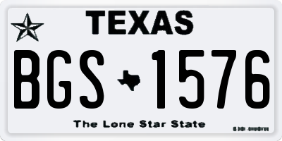 TX license plate BGS1576