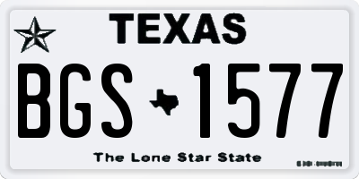TX license plate BGS1577