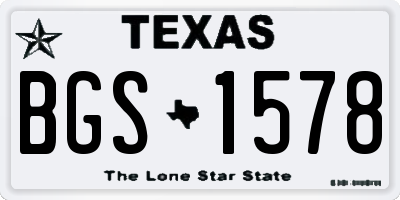 TX license plate BGS1578