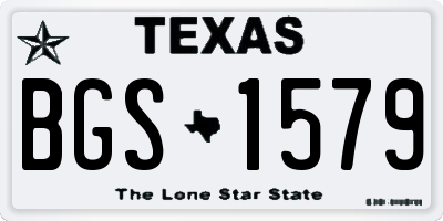 TX license plate BGS1579