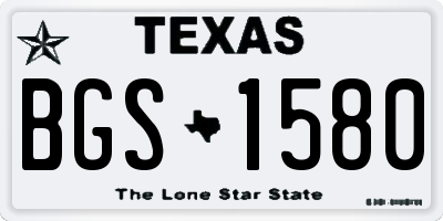 TX license plate BGS1580