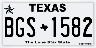 TX license plate BGS1582