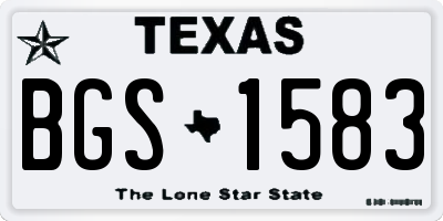 TX license plate BGS1583