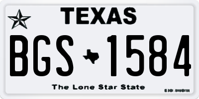 TX license plate BGS1584
