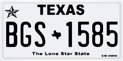 TX license plate BGS1585