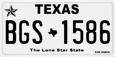 TX license plate BGS1586