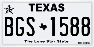 TX license plate BGS1588