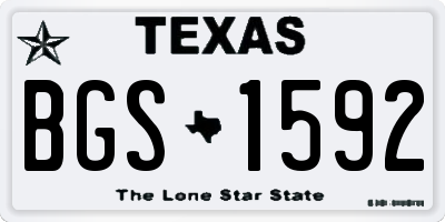 TX license plate BGS1592
