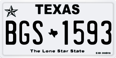 TX license plate BGS1593