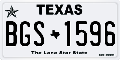TX license plate BGS1596